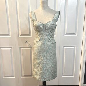 Badgley Mischka Light Blue Patterned Dress